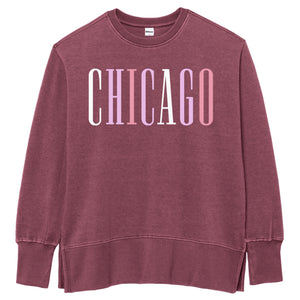 Chicago Ladies Weathered Fleece Crew