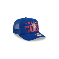 Cubs New Era Youth logo Fade Trucker Mesh Hat