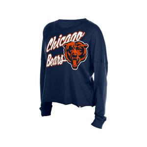 Bears New Era Ladies Fan Collection Boxy Long Sleeve