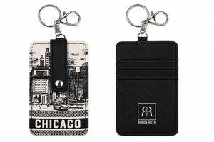 Chicago Skyline Etch Keychain Wallet