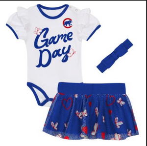 Cubs Infant At Bat Creeper Headband & Skirt Set