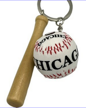 Chicago Bat & Ball Keychain