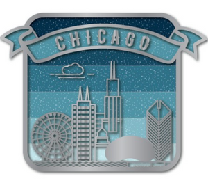 Chicago Zinc Glitter Magnet
