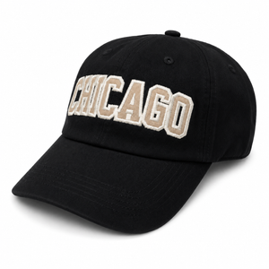 Chicago Bold Double Stitch Black Cap