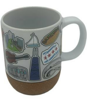 Chicago Cartoon Icon Cork Mug