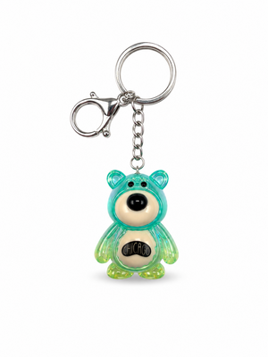 Chicago Belly Teddy Bean Keychain - Green