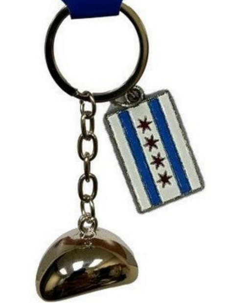 Chicago Bean Flag Keychain
