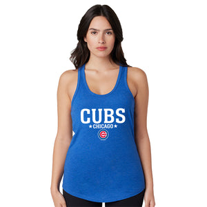Cubs Soft As A Grape Ladies Racer Back Tank Top