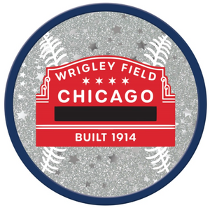 Wrigley Field Round Glitter Magnet