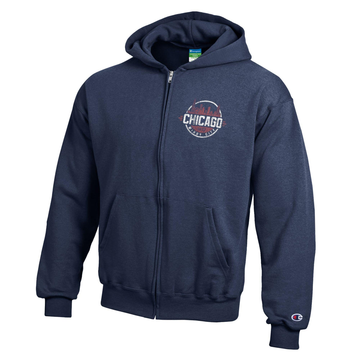 Chicago Champion Youth Powerblend Navy Full Zip (D)