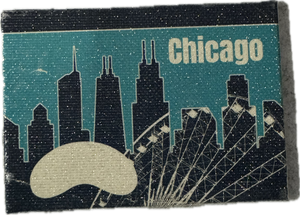 Chicago Glitter Canvas Magnet