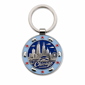 Chicago Icon Border Keychain