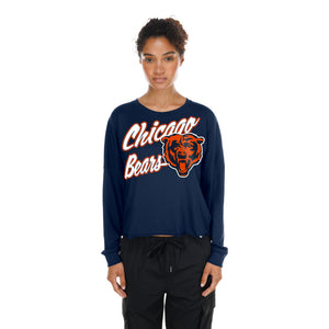 Bears New Era Ladies Fan Collection Boxy Long Sleeve