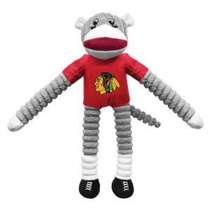 Blackhawks Team Sock Monkey Pet Toy