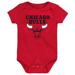 Bulls Newborn Primary Logo Creeper-Red