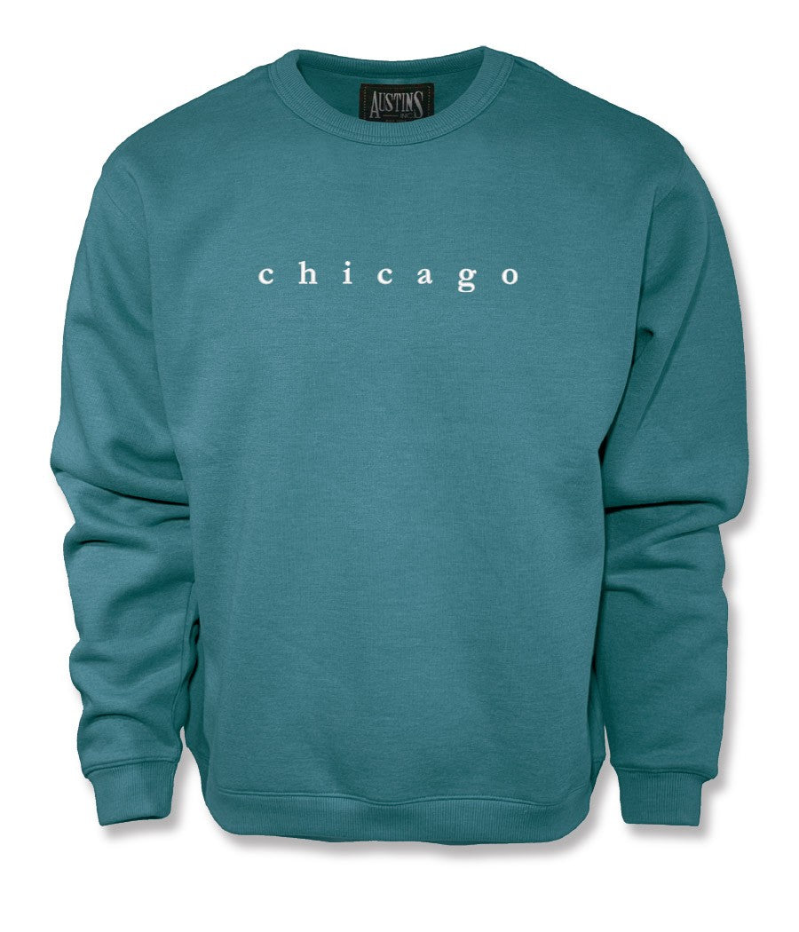 Chicago Ladies Lower Case Embroidery Sweatshirt - Marina Teal