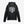 A black pullover hoodie featuring a large white graphic of a snarling bear on the chest, with a kangaroo pocket, drawstring hood, and sleeve details, shown against a light gray background.