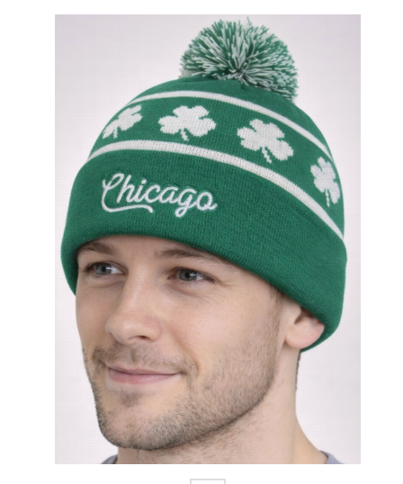 Chicago Irish Green Chain Stitched Beanie