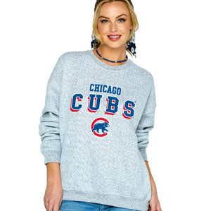 Cubs Soft As A Grape Ladies Nantucket Sweatshirt Salt & Pepper
