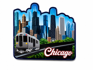 Chicago Sliding "L" Train Magnet