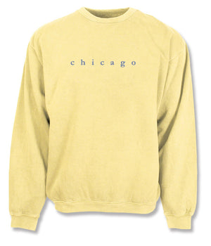 Chicago Ladies Lower Case Emb Crew Neck Sweatshirt -Butter