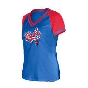 Cubs New Era Ladies Game Day Coll Glitter Royal Shirt