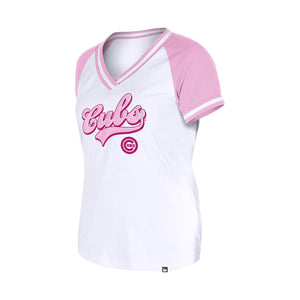 Cubs New Era Ladies Game Day Coll Glitter Pink Shirt