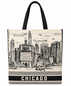Chicago Etch Canvas Tote