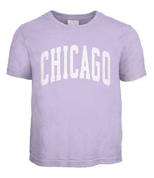 Chicago Youth Garment Wash Tall Letters-Lt Lavender