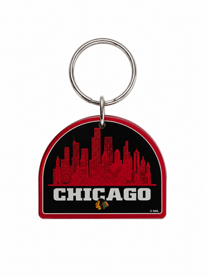 Blackhawks Skyline Acrylic Keychain
