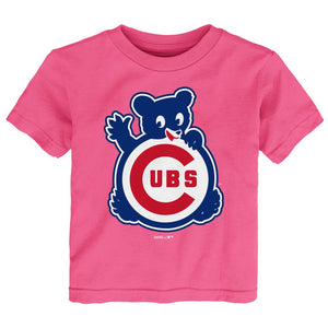 Cubs Child Girls Waving Bear T-Shirt