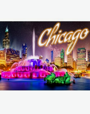 Chicago Night Buckingham Foil Magnet