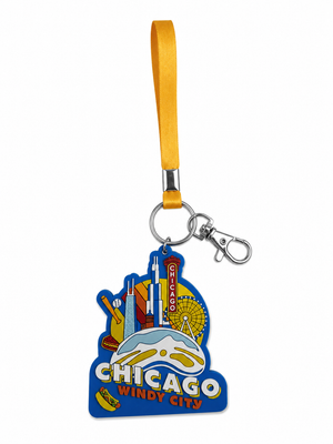 Chicago Embossed Icon Keychain