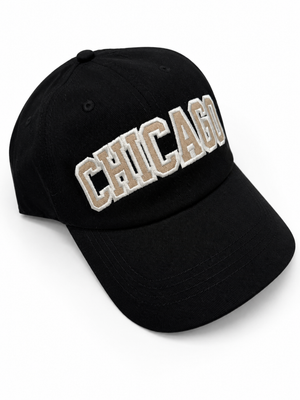 Chicago Bold Double Stitch Black Cap