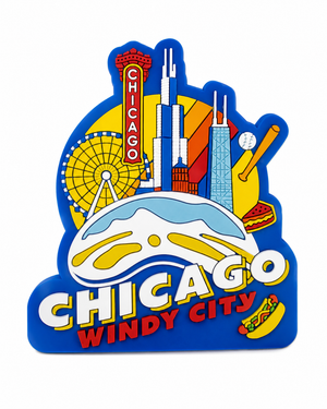 Chicago Embossed Icon Magnet