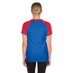 Cubs New Era Ladies Game Day Coll Glitter Royal Shirt