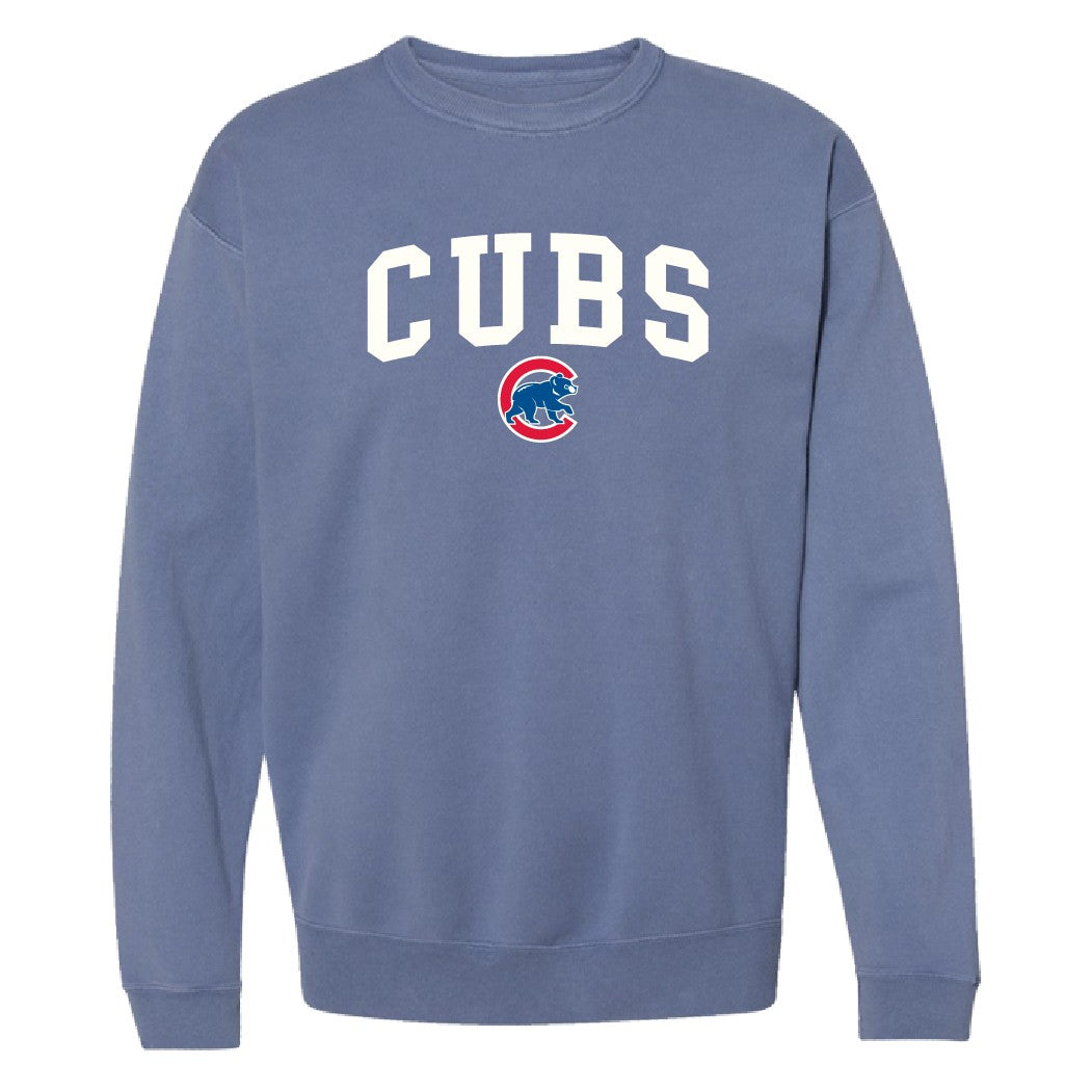 Cubs Soft As A Grape Ladies Felt Crewneck-Denim