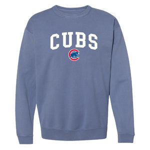 Cubs Soft As A Grape Ladies Felt Crewneck-Denim