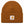 A classic ribbed knit beanie hat in a warm rust-orange color, featuring a white square Carhartt brand patch on the front cuff.