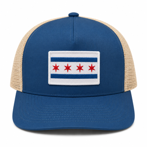 Chicago Flag Trucker Patch Hat - Ocean
