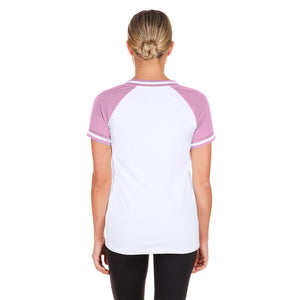 Cubs New Era Ladies Game Day Coll Glitter Pink Shirt