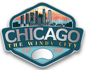 Chicago Skyline Badge Magnet