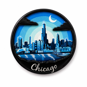 Chicago Night Epoxy Magnet