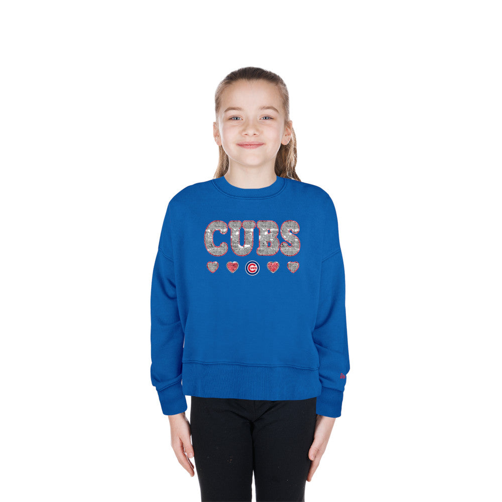 Cubs New Era Girls Flip Sequins Sweatshirt