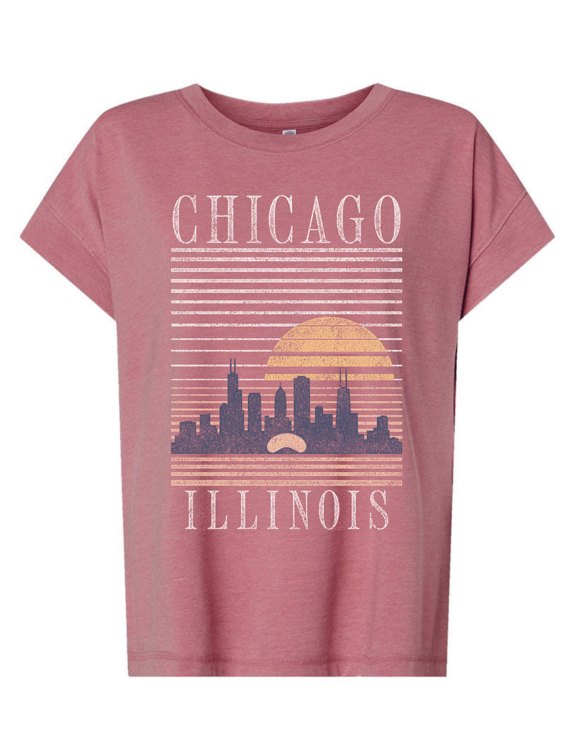 Chicago Ladies Garment Dyed Crew Levels Shirt-Maeve (D)
