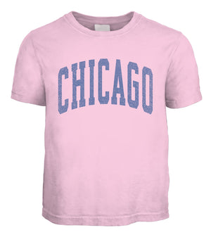 Chicago Youth Garment Wash Tall Letters-Pink