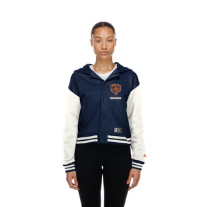 Bears New Era Ladies Throwback Hooded Snapfront Jacket
