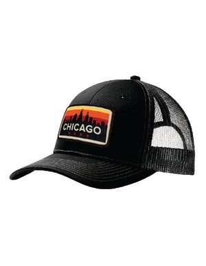 Chicago Rise Black Trucker