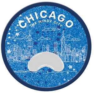 Chicago Round Glitter Magnet