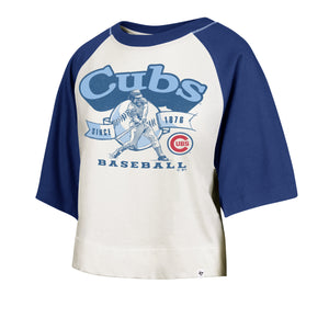 Cubs '47 Ladies Infield Shift Raglan Crop T-shirt